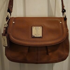 Tignanello Dark Tan Leather Shoulder Bag